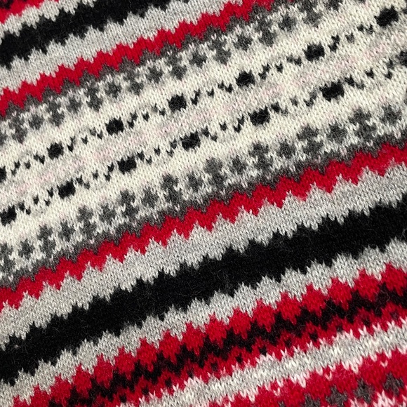 Talbots Cardigan Sweater Lambswool Fair Isle Button Up Large - Picture 4 of 8